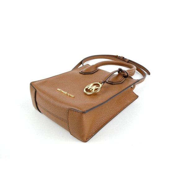 Michael Kors Mercer Luggage Extra Small Pebbled Leather Crossbody - Picture 3 of 12